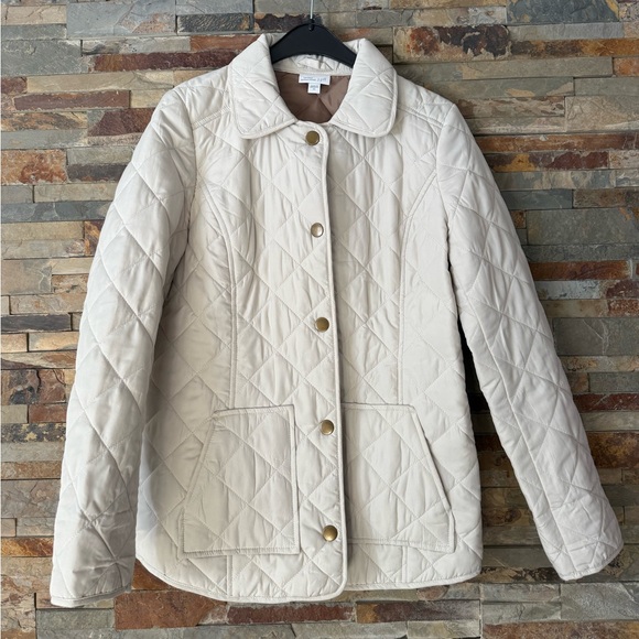 J. Jill Jackets & Blazers - J. Jill Heritage Quilted Jacket Snap Button Front Light Beige size XS